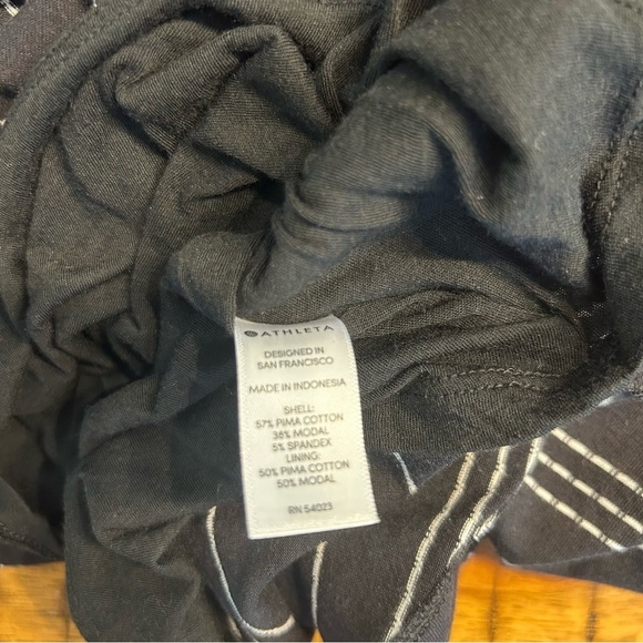 Athleta Carefree Tee Dress with Ruching in Black and White Stripes, Size Large - Picture 8 of 9